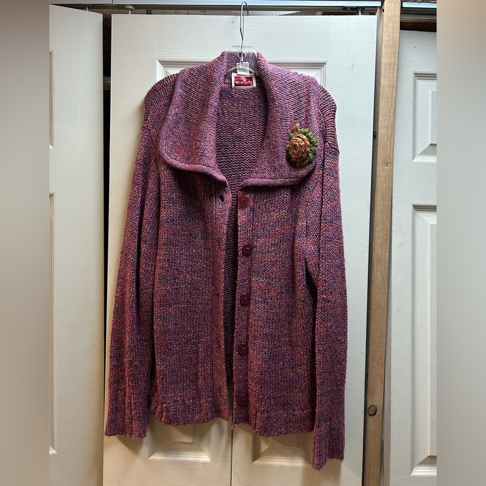 April Cornell Purple Multicolor Knit Sweater